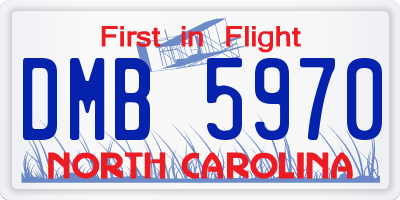 NC license plate DMB5970
