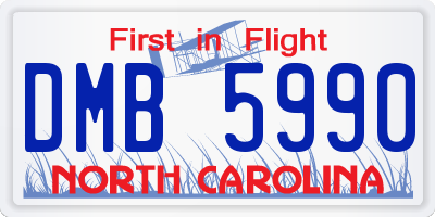 NC license plate DMB5990