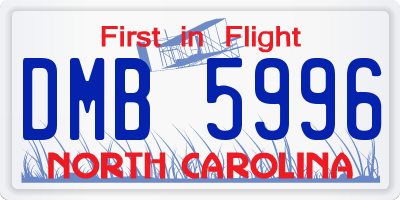 NC license plate DMB5996