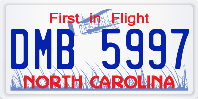 NC license plate DMB5997