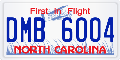 NC license plate DMB6004