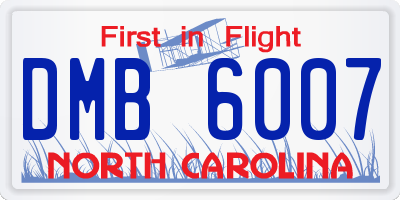 NC license plate DMB6007
