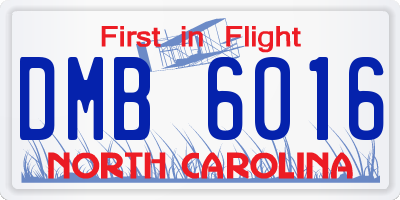 NC license plate DMB6016