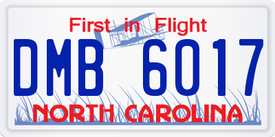NC license plate DMB6017