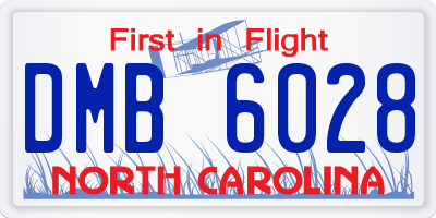 NC license plate DMB6028
