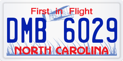 NC license plate DMB6029
