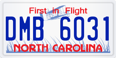 NC license plate DMB6031