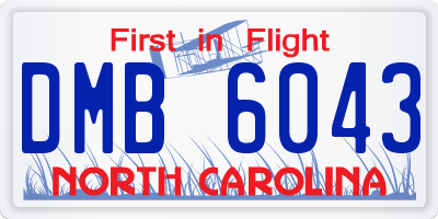 NC license plate DMB6043