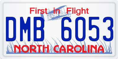 NC license plate DMB6053