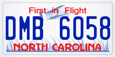 NC license plate DMB6058