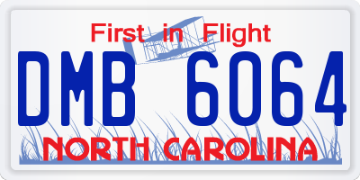 NC license plate DMB6064