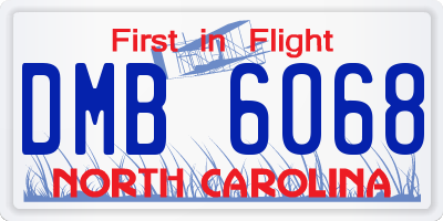 NC license plate DMB6068