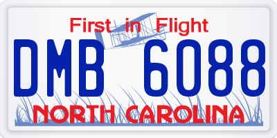 NC license plate DMB6088