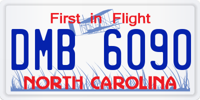 NC license plate DMB6090