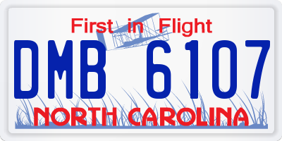 NC license plate DMB6107