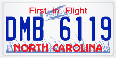NC license plate DMB6119