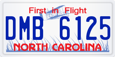 NC license plate DMB6125