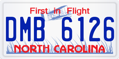 NC license plate DMB6126