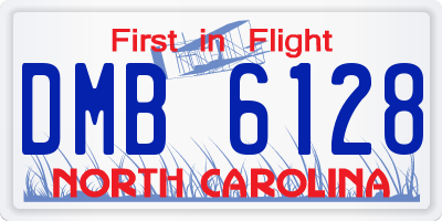 NC license plate DMB6128