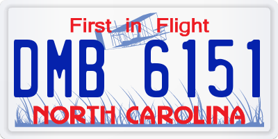 NC license plate DMB6151
