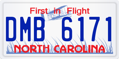 NC license plate DMB6171