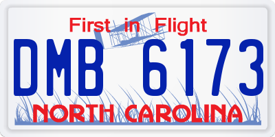 NC license plate DMB6173