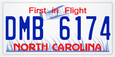 NC license plate DMB6174