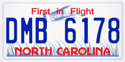 NC license plate DMB6178
