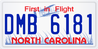 NC license plate DMB6181