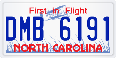 NC license plate DMB6191