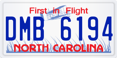 NC license plate DMB6194