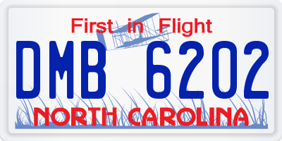 NC license plate DMB6202