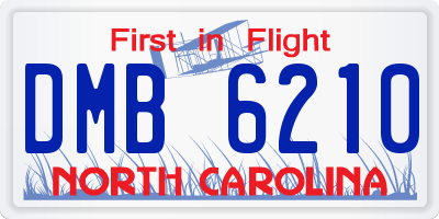 NC license plate DMB6210