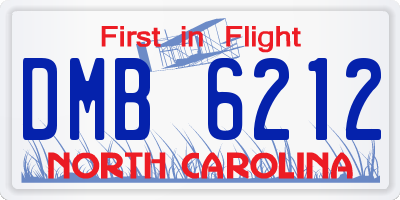 NC license plate DMB6212
