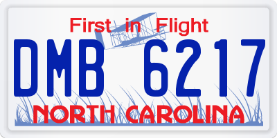 NC license plate DMB6217