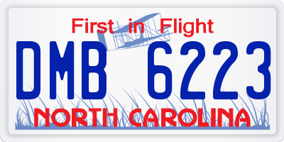 NC license plate DMB6223