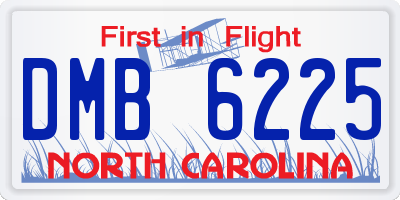 NC license plate DMB6225