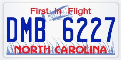 NC license plate DMB6227