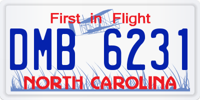 NC license plate DMB6231