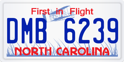NC license plate DMB6239