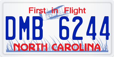 NC license plate DMB6244