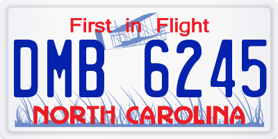 NC license plate DMB6245