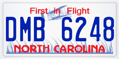 NC license plate DMB6248