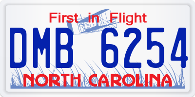 NC license plate DMB6254