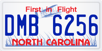 NC license plate DMB6256