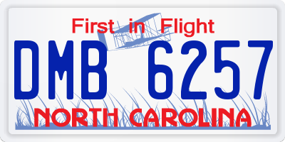 NC license plate DMB6257