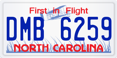 NC license plate DMB6259