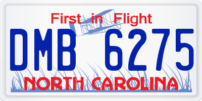 NC license plate DMB6275