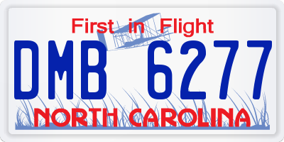 NC license plate DMB6277
