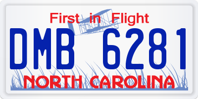 NC license plate DMB6281